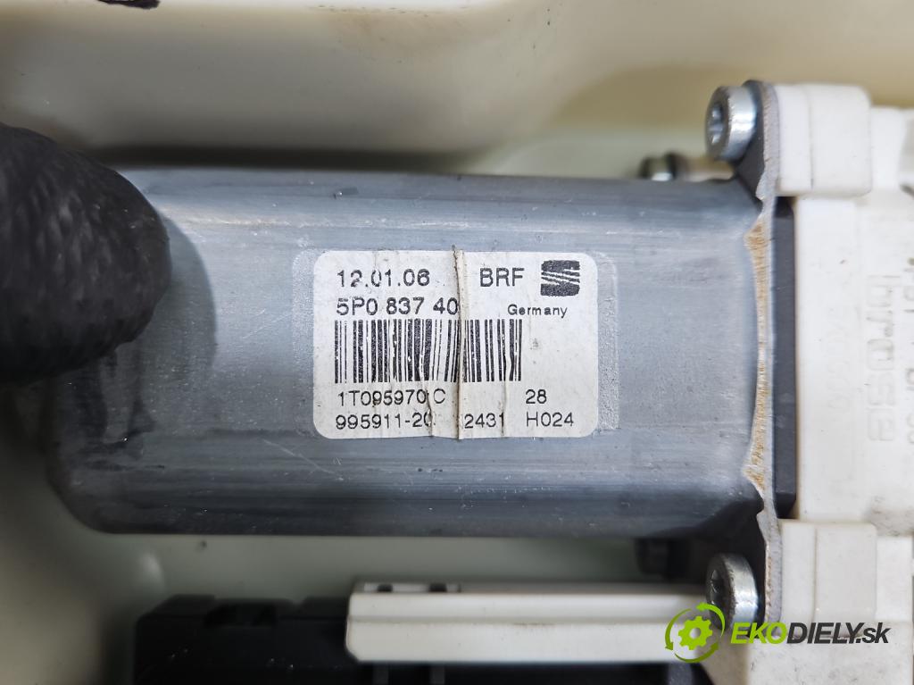 Seat Altea 1.6b 102 HP manual 75 kW 1595 cm3 5- mechanizmus okna predné pravý 1K0959793H