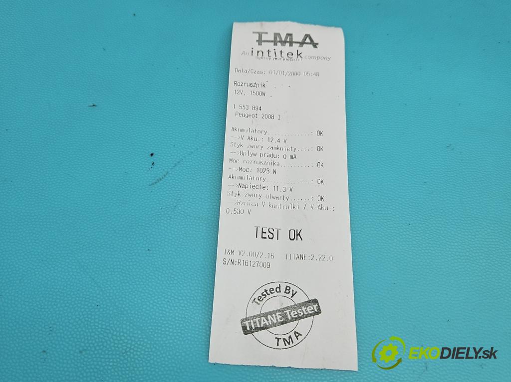 Peugeot 2008 I 2013-2019 1.2 12V 131 hp manual 96 kW 1199 cm3 5- startér: 9812715480 (Startér)