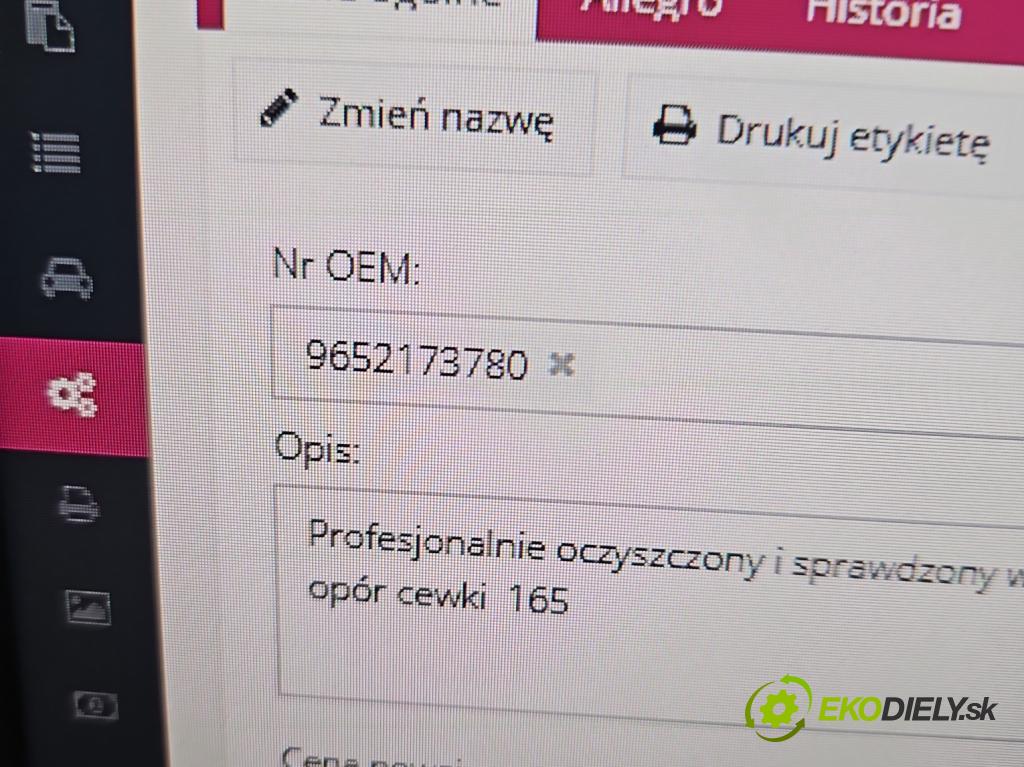 Citroen Berlingo I 1996-2008 2.0 hdi 90 HP manual 66 kW 1997 cm3 5- vstrek 9652173780 (Vstrekovač paliva)