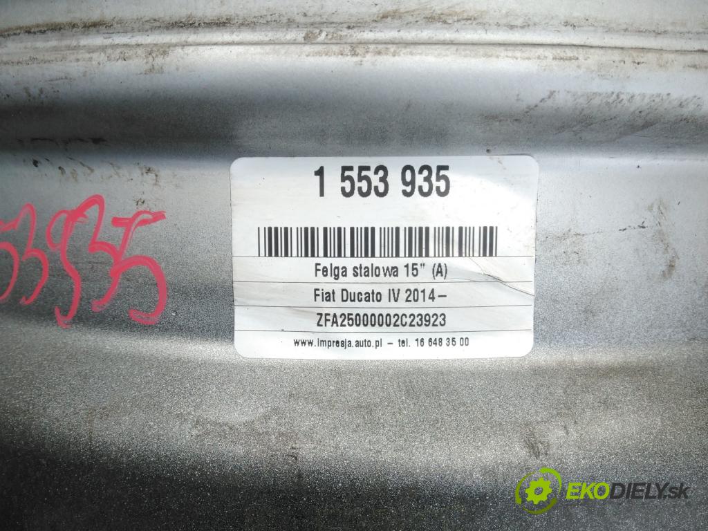 Fiat Ducato IV 2014- 2.3 jtd 131 hp manual 96 kW 2287 cm3 5- Felga ocelový 15"