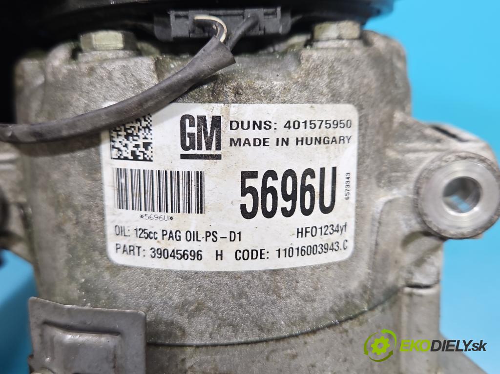 Opel Meriva B 2010-2017 1.4 16V 101 HP manual 74 kW 1398 cm3 5- Kompresor: klimatizácie 401575950 (Kompresor klimatizácie)