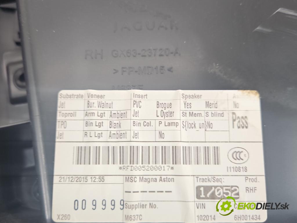 Jaguar XF II X260 2015- 3.0 V6 340KM: automatic 250 kW 2995 cm3 4- sedačke: komplet