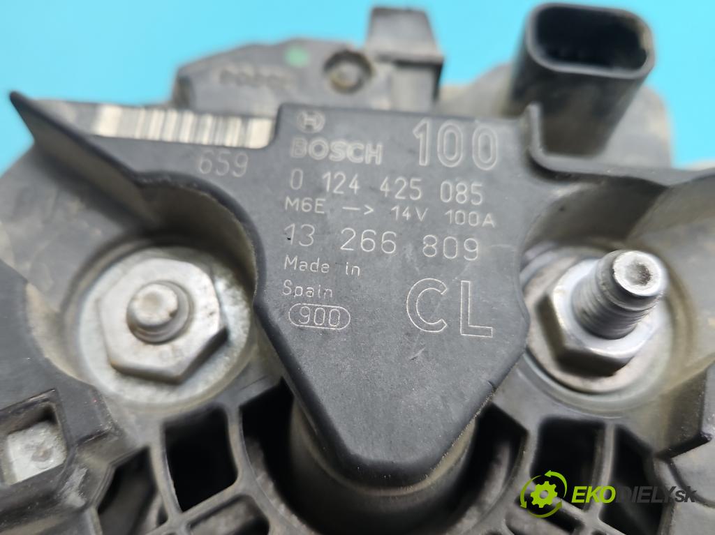 Opel Meriva B 2010-2017 1.4 16V 101 HP manual 74 kW 1398 cm3 5- Alternator 0124425085 (Alternátor)