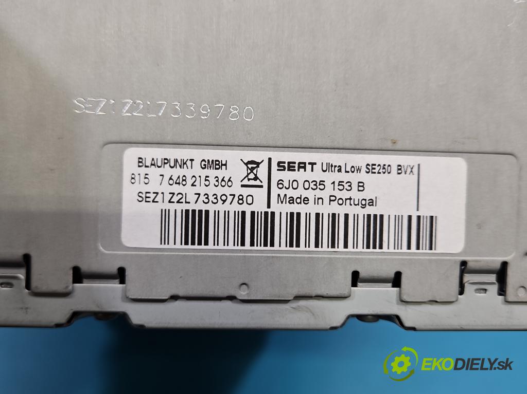 Seat Ibiza IV 6J 2008-2017 1.4 16V 86 HP manual 63 kW 1390 cm3 3- Radio originál 6J0035153B