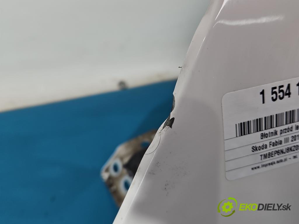 Skoda Fabia III 2014- 2021 1.0 TSI 95 HP manual 70 kW 999 cm3 5- blatník predné ľavý  (Blatník predný ľavý)