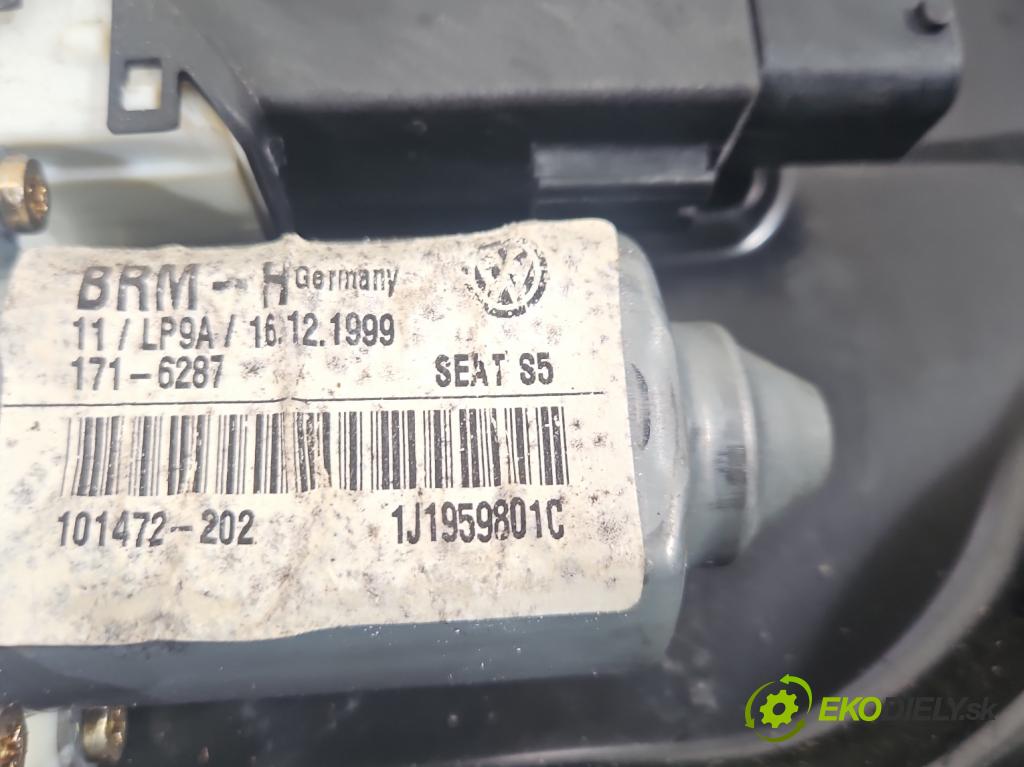 Seat Leon I 1999-2005 1.6 SR 101 HP manual 74 kW 1595 cm3 5- mechanizmus okna predné ľavý 1M1837729E