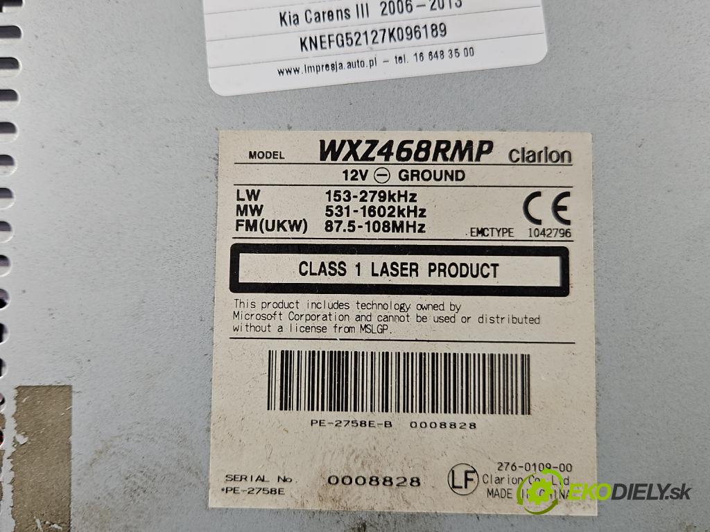 Kia Carens III  2006-2013 2.0 16V 144 hp manual 106 kW 1998 cm3 5- Radio WXZ468RMP