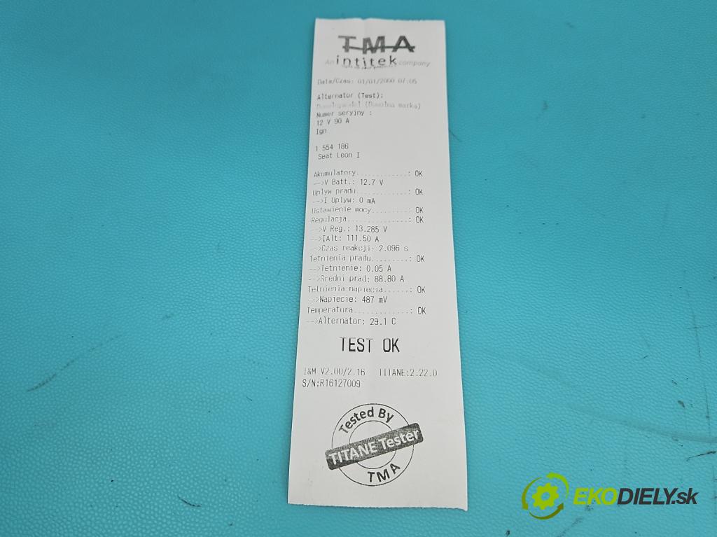 Seat Leon I 1999-2005 1.6 SR 101 HP manual 74 kW 1595 cm3 5- Alternator 028903028D (Alternátor)