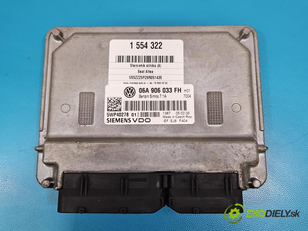 Seat Altea 1.6b 102 HP manual 75 kW 1595 cm3 5- riadiaca jednotka motora 06A906033FH