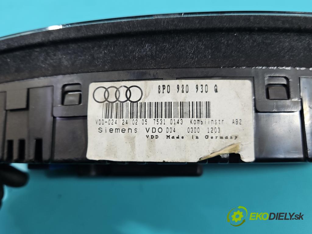 Audi A3 8P 2003-2012 2.0 tdi 140 HP manual 103 kW 1968 cm3 5- prístrojovka/ budíky 8P0920930Q (Prístrojová doska)