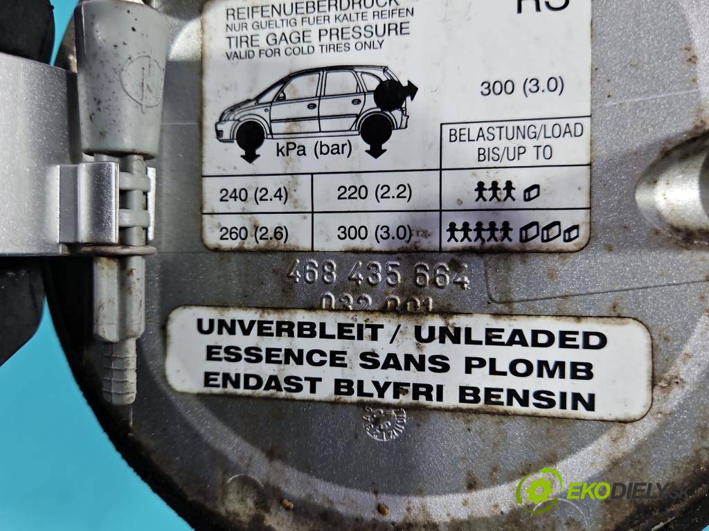 Opel Meriva A 2002-2010 1.6 16V 101 HP manual 74 kW 1598 cm3 5- Klapka nádrže palivo  (Kľučka dverí ostatné)