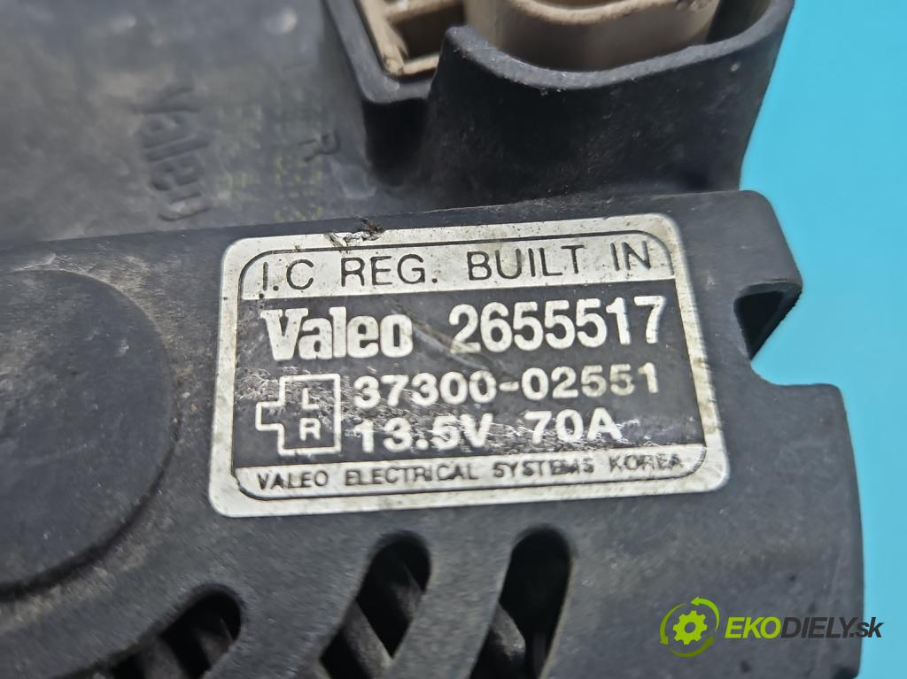 Kia Picanto I 2003-2011 1.1 65 HP manual 47.8 kW 1086 cm3 5- Alternator 2655517 (Alternátor)