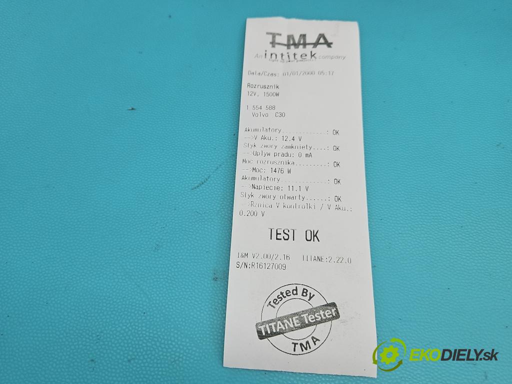 Volvo C30 1.6 hdi 109 hp manual 80 kW 1560 cm3 3- startér: 3M5T-11000-CF (Startér)