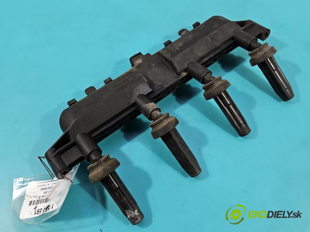 Peugeot 206 1.1 8V 60 hp manual 44 kW 1124 cm3 5- cívka zapalovací 9628158580 (Zážehová cívka)