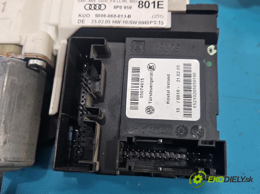 Audi A3 8P 2003-2012 2.0 tdi 140 HP manual 103 kW 1968 cm3 5- mechanizmus okna predné ľavý 8P0959801E