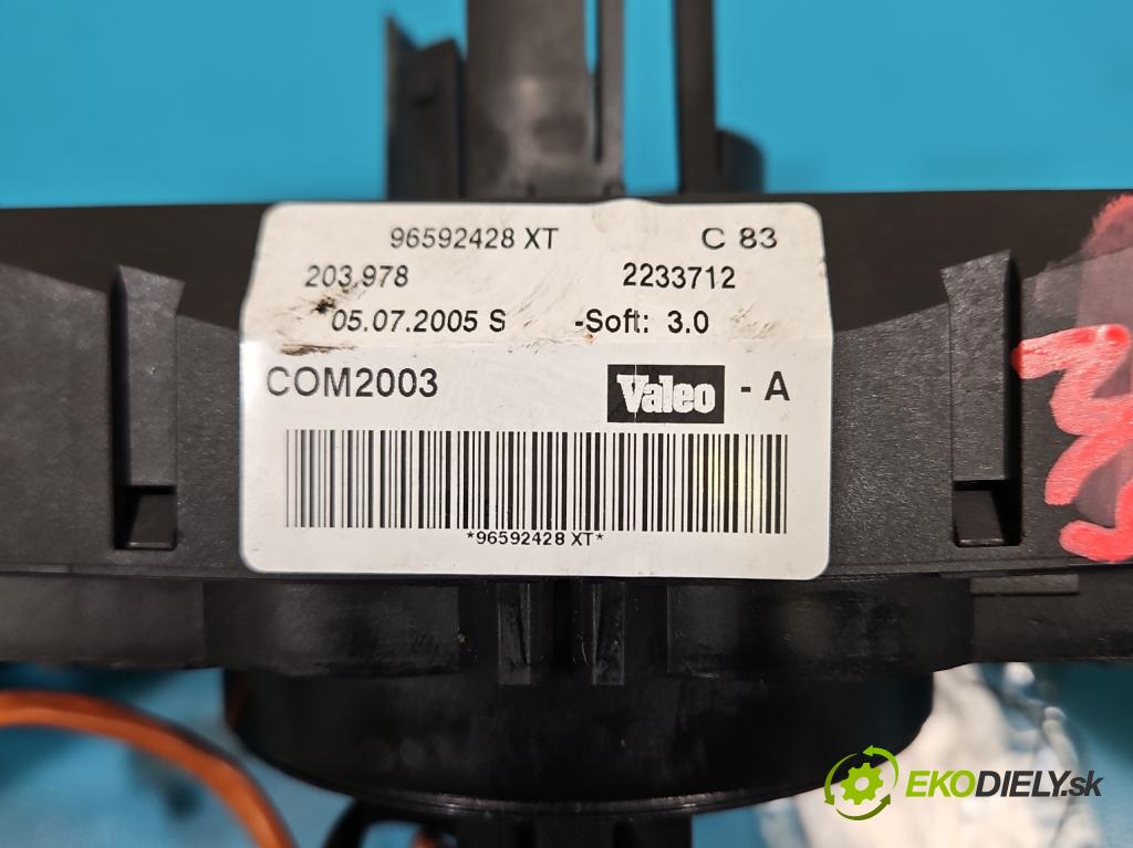 Peugeot 407 2.0 HDI 136hp manual 100 kW 1997 cm3 5- Přepínač sdružený 96592428XT (Páčky pod volantem)