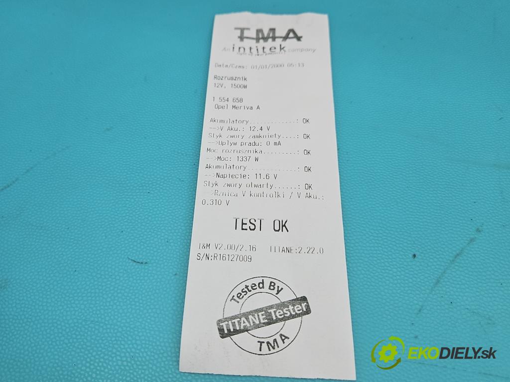 Opel Meriva A 2002-2010 1.8 16V 125 HP manual 92 kW 1796 cm3 5- štartér 0001107435 (Štartér)