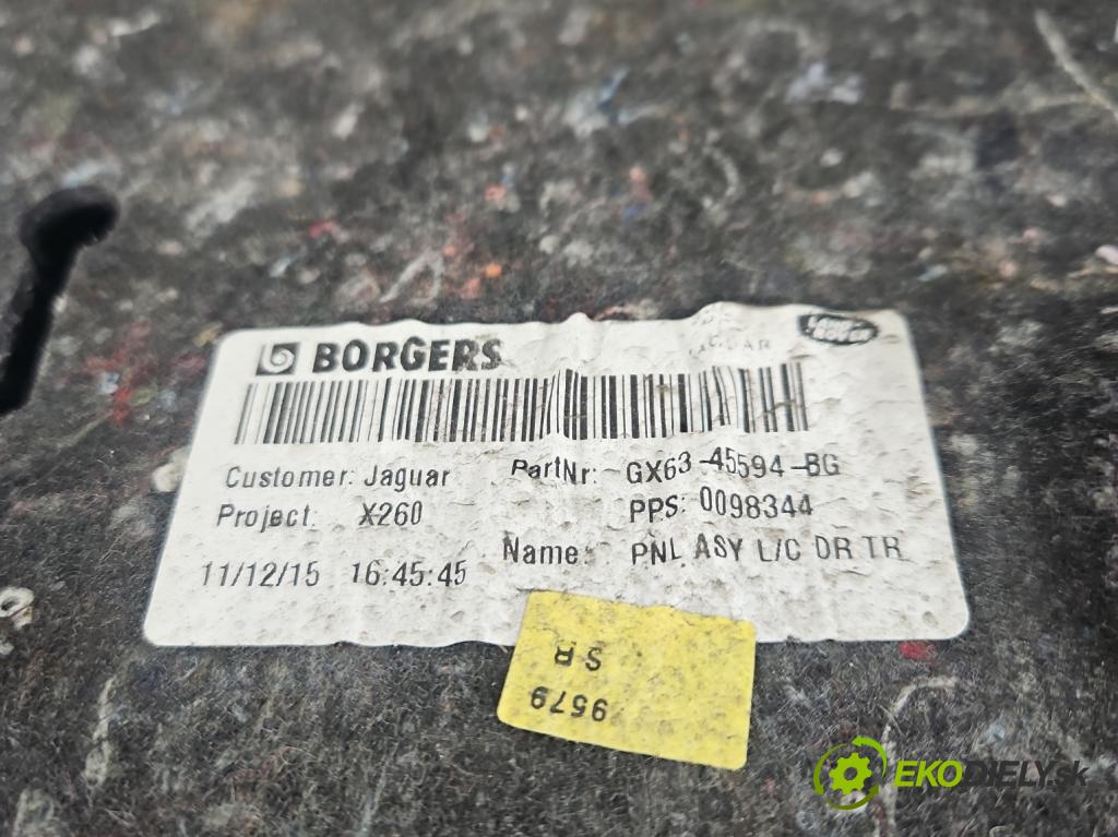 Jaguar XF II X260 2015- 3.0 V6 340KM: automatic 250 kW 2995 cm3 4- Čalounictví: kufrové dvere GX63-45594