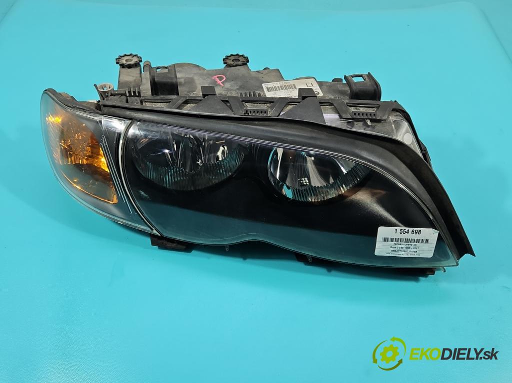 Bmw 3 E46 1998-2007 2.0 16V 143 HP manual 105 kW 1995 cm3 4- Reflektor: pravý 6910956 (Svetlo predné pravé)