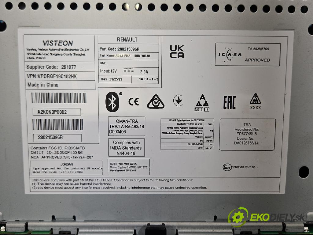Renault Express 1.5 dci 95 HP manual 70 kW 1461 cm3 5- Radio originál 280215396R