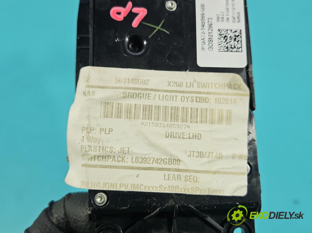 Jaguar XF II X260 2015- 3.0 V6 340KM: automatic 250 kW 2995 cm3 4- prepínač ostatné PGX73-14B566-GB