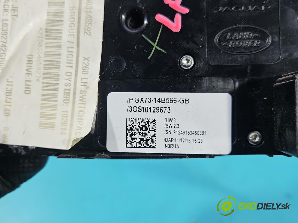 Jaguar XF II X260 2015- 3.0 V6 340KM: automatic 250 kW 2995 cm3 4- prepínač ostatné PGX73-14B566-GB