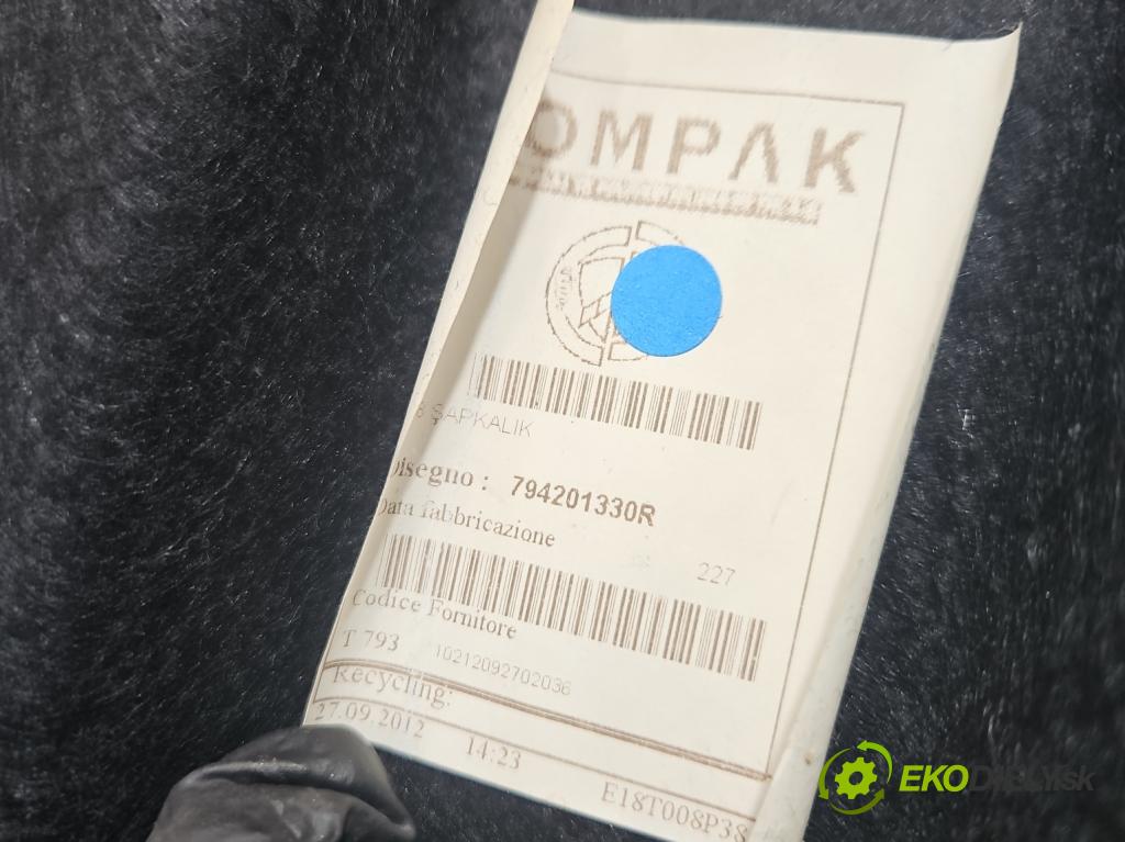 Renault Clio IV 2012-2020 1.2 16V 73 hp manual 54 kW 1149 cm3 5- pláto zadní 794201330R (Kryt zavazadlového prostoru)