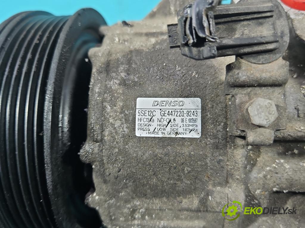 Toyota Avensis II T25 2003-2008 1.8 vvti 129 hp manual 95 kW 1794 cm3 4- Kompresor: klíma 447220-9243 (Kompresor klimatizace)