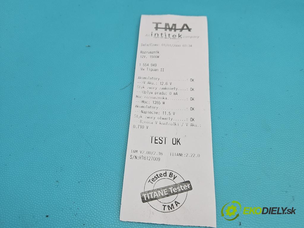 Vw Tiguan II 2016-2024 1.5 TSI 150 HP automatic 110 kW 1498 cm3 5- štartér 02E911022H (Štartér)