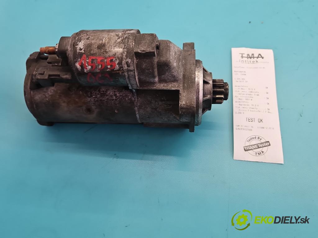 Vw Golf IV 1997-2003 1.9 sdi 68 HP manual 50 kW 1896 cm3 5- štartér 020911023R (Štartér)