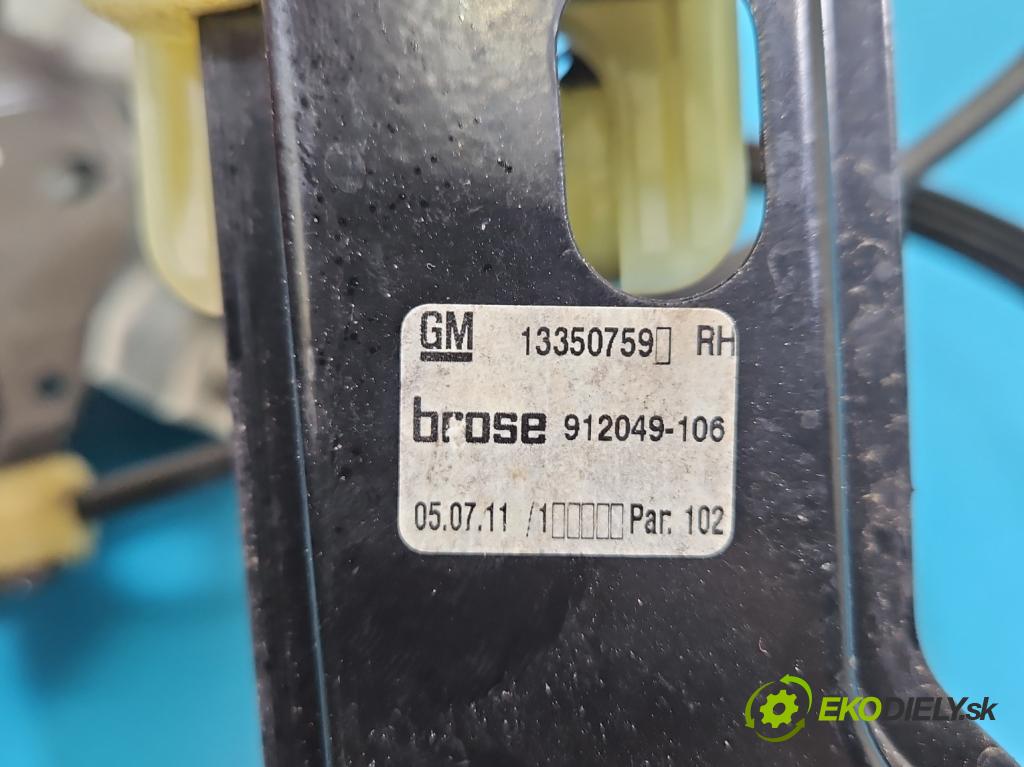 Opel Astra IV 2009-2015 1.7 cdti 125 HP manual 92 kW 1686 cm3 5- mechanizmus okna predné pravý 13350759