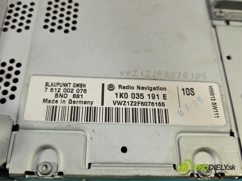 Vw Touran I 2003-2015 2.0 tdi 160 HP manual 118 kW 1968 cm3 5- Radio originál 1K0035191E