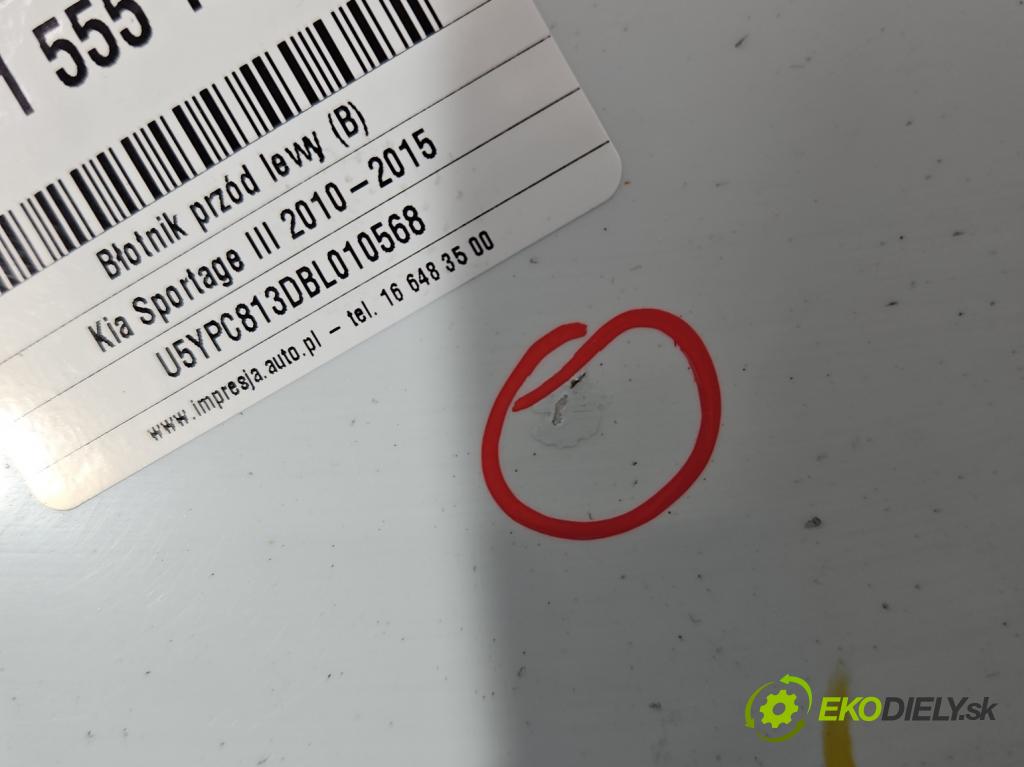 Kia Sportage III 2010-2015 2.0 crdi 136 HP automatic 100 kW 1995 cm3 5- blatník predné ľavý  (Blatník predný ľavý)