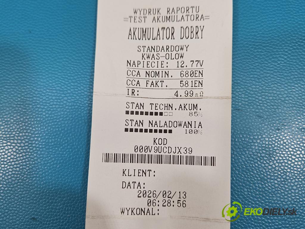 Skoda Kamiq 1.0 TSI 116 HP automatic 85 kW 999 cm3 5- Akumulator automobilovy