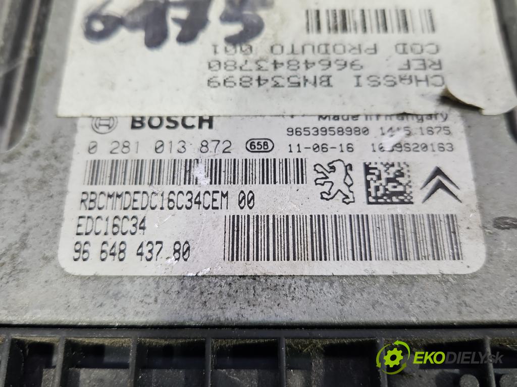 Citroen Berlingo II 2008-2018 1.6 hdi 90 hp manual 66.2 kW 1560 cm3 5- řídící jednotka motoru 0281013872