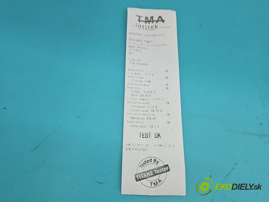 Fiat Seicento 0.9b 39 hp manual 29 kW 899 cm3 3- Alternator  (Alternátor)