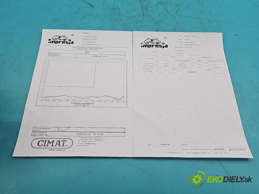 Seat Leon I 1999-2005 1.9 tdi 110 hp manual 81 kW 1896 cm3 5- Turbodmychadlo repasováno 713673-2