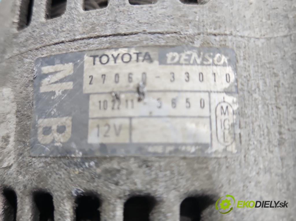 Toyota Yaris I 1999-2005 1.4 D4D 75 HP manual 55 kW 1364 cm3 5- Alternator 27060-33010 (Alternátor)