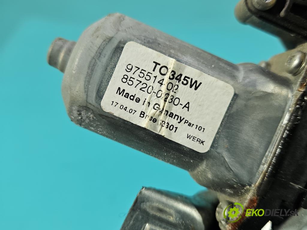 Toyota Auris I 2006-2013 2.0 D4D 126 HP manual 93 kW 1998 cm3 5- mechanizmus okna predné ľavý 85702-02020