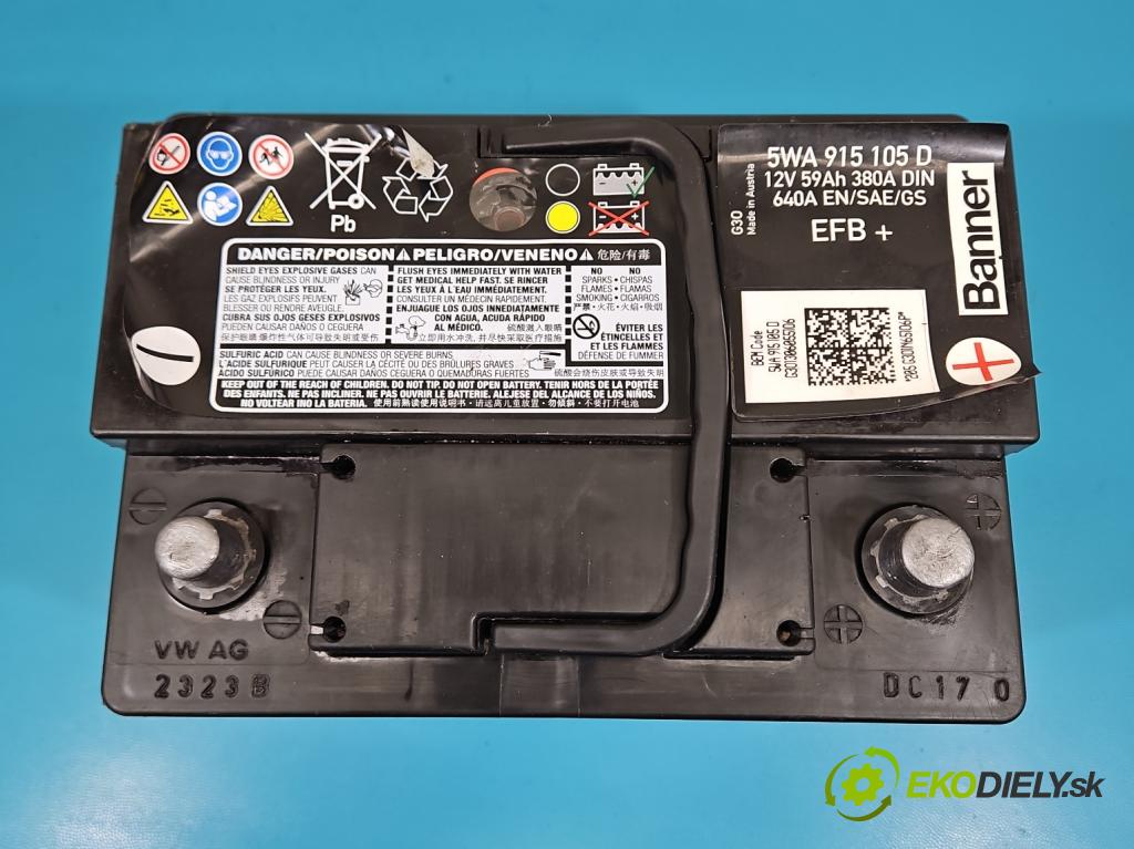 Toyota Yaris I 1999-2005 1.4 D4D 75 HP manual 55 kW 1364 cm3 5- Akumulator automobilovy 5WA 915105D