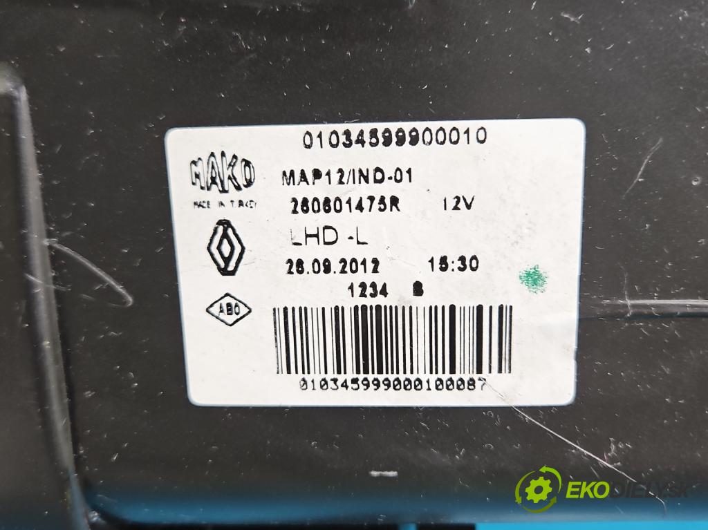 Renault Clio IV 2012-2020 1.2 16V 73 HP manual 54 kW 1149 cm3 5- Reflektor: ľavý 260601475R (Kľučka dverí ostatné)