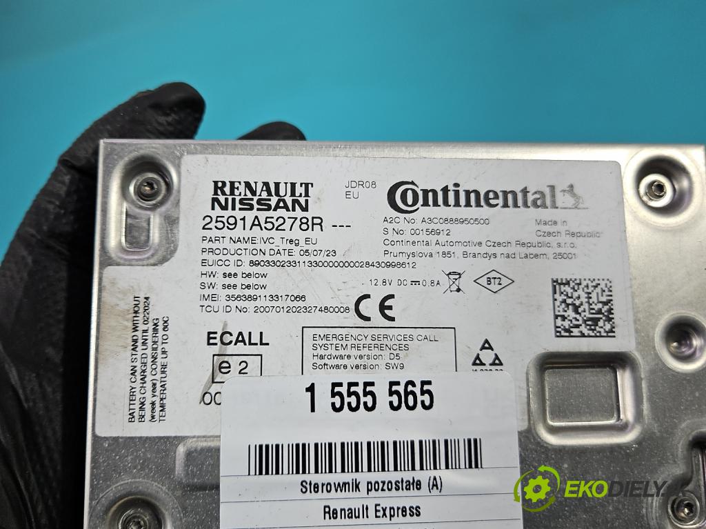 Renault Express 1.5 dci 95 HP manual 70 kW 1461 cm3 5- riadiaca jednotka ostatné 2591A5278R