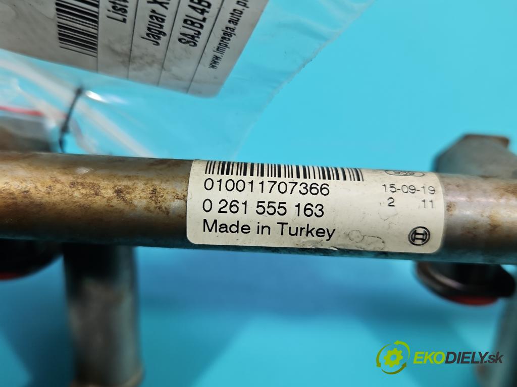 Jaguar XF II X260 2015- 3.0 V6 340KM: automatic 250 kW 2995 cm3 4- lišta vstrekovacia 0261555163 (Vstrekovacia lišta)