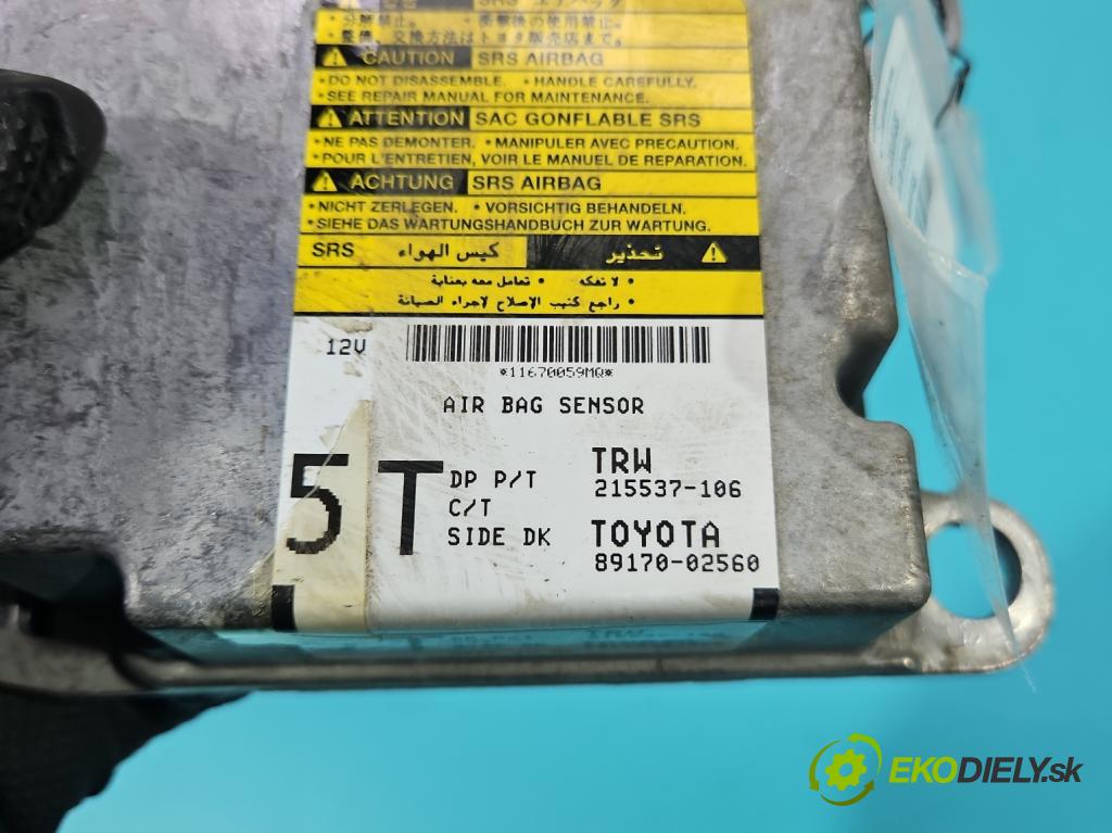 Toyota Auris I 2006-2013 2.0 D4D 126 hp manual 93 kW 1998 cm3 5- řídící jednotka polštáře: 89170-02560