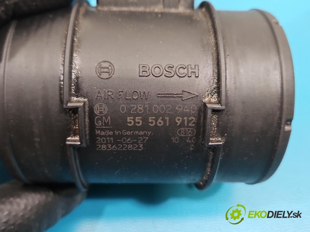 Opel Astra IV 2009-2015 1.7 cdti 125 HP manual 92 kW 1686 cm3 5- průtokoměr: 0281002940 (Váha vzduchu)