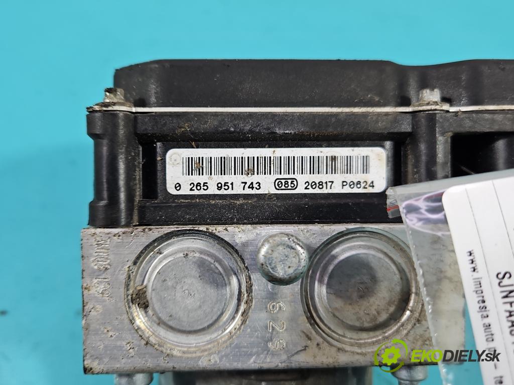 Nissan Qashqai I J10 2006-2013 1.6 16V 117 HP manual 86 kW 1598 cm3 5- čerpadlo abs 0265951743 (Pumpa ABS)