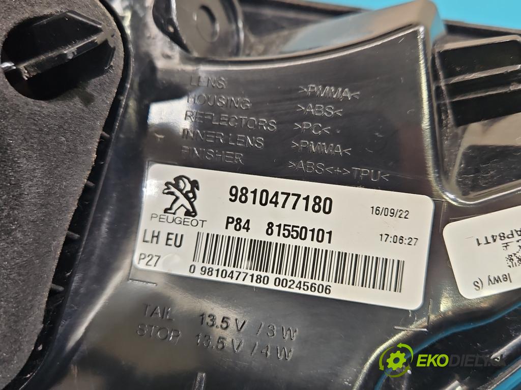 Peugeot 3008 II 2016-2023 1.5 hdi 131 HP automatic 96 kW 1499 cm3 5- svetlo / reflektor zadné ľavé 9810477180 (Kľučka dverí ostatné)