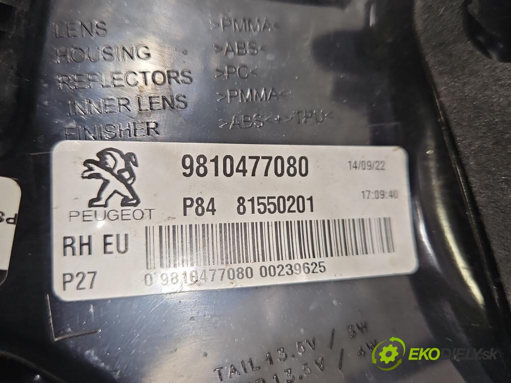 Peugeot 3008 II 2016-2023 1.5 hdi 131 HP automatic 96 kW 1499 cm3 5- svetlo / reflektor zadné pravé 9810477080 (Kľučka dverí ostatné)