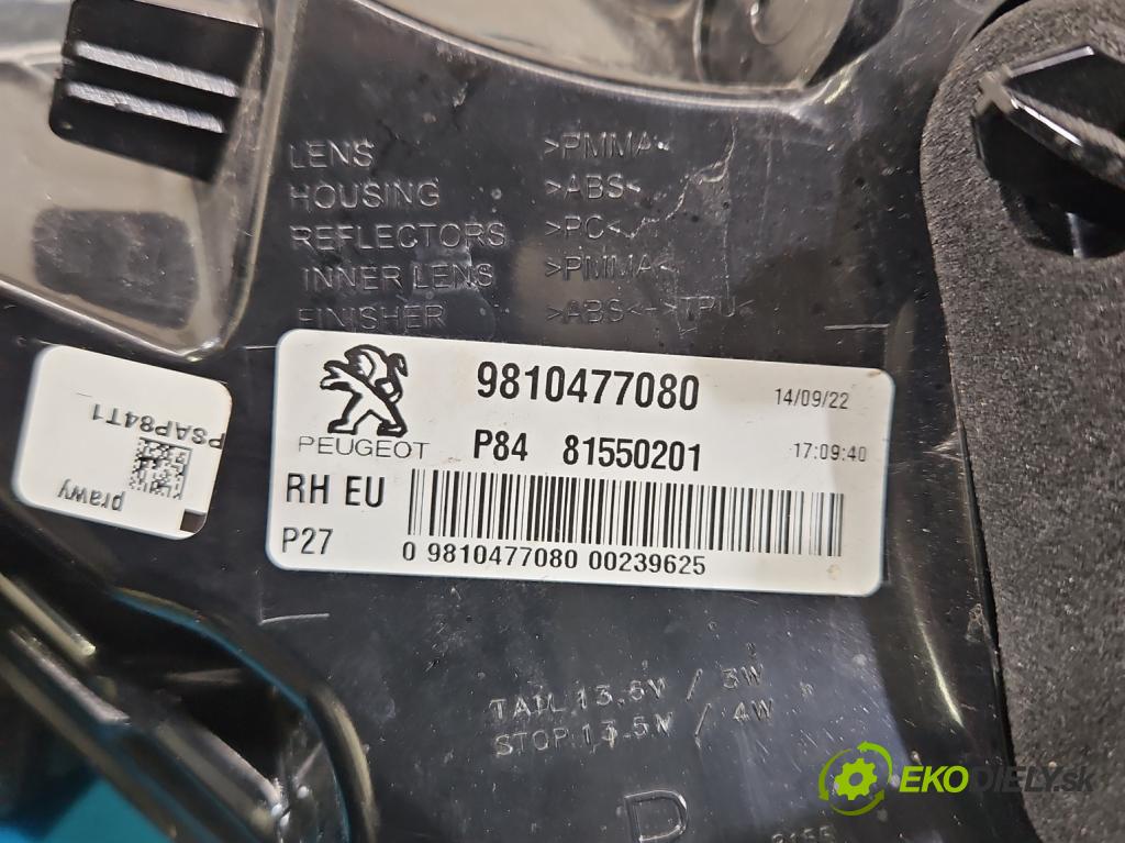Peugeot 3008 II 2016-2023 1.5 hdi 131 HP automatic 96 kW 1499 cm3 5- svetlo / reflektor zadné pravé 9810477080 (Kľučka dverí ostatné)