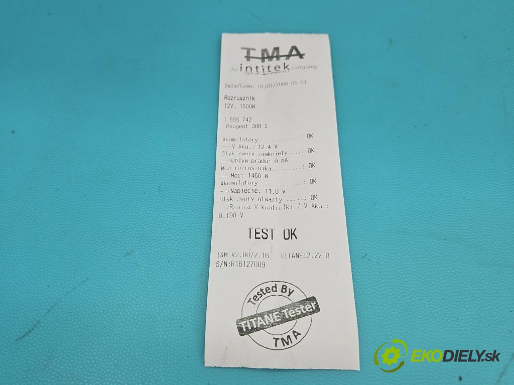 Peugeot 308 I 2007-2013 1.6 hdi 92 hp manual 68 kW 1560 cm3 5- startér: 9688268580 (Startér)